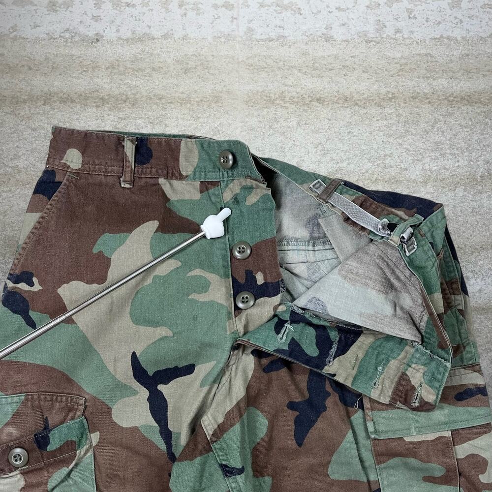 Vintage 90s Military Camo Tactical Pants 28x28 Baggy Wide Leg Fit Button Fly - Picture 5 of 6